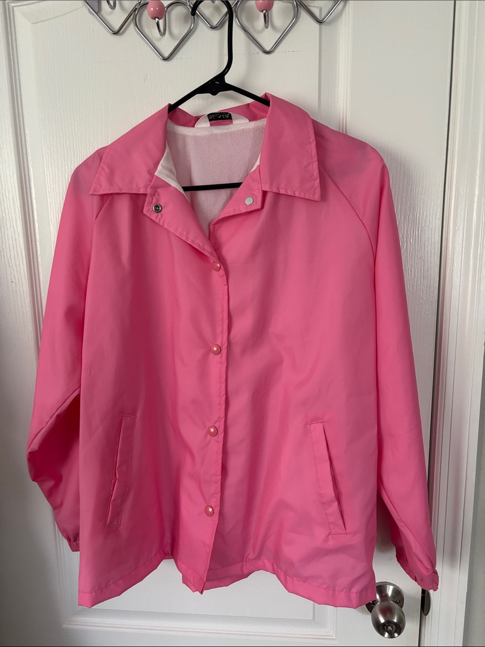 Blair Pink Snap-Front Bomber Rain Jacket